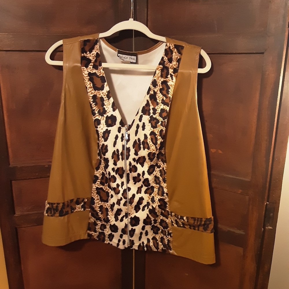 Steven Paul Leopard Vest 1X